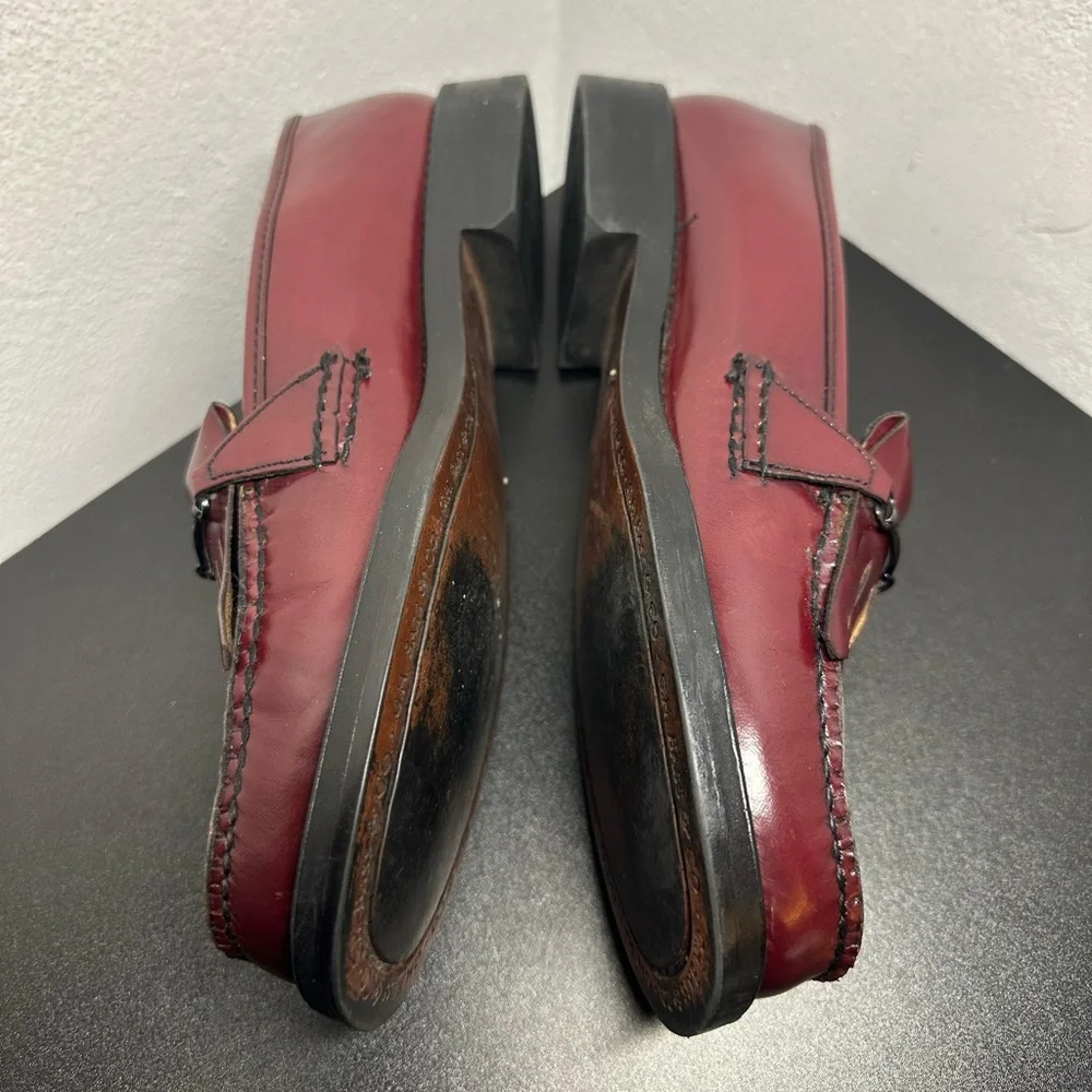 GH Bass & Co Weejuns Fringe Horsebit Loafers Dress Shoes Women’s 9.5 Burgundy - Picture 8 of 12